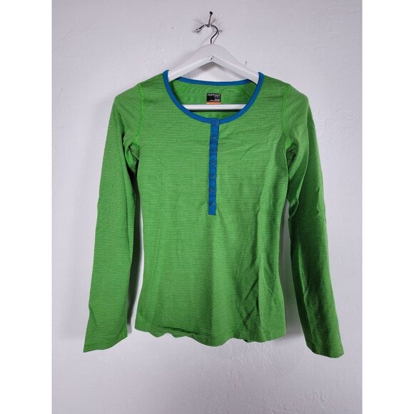 Icebreaker Womens Merino Wool Bodyfit 200 Long-Sleeve Green Henley Shirt Small - Picture 1 of 7